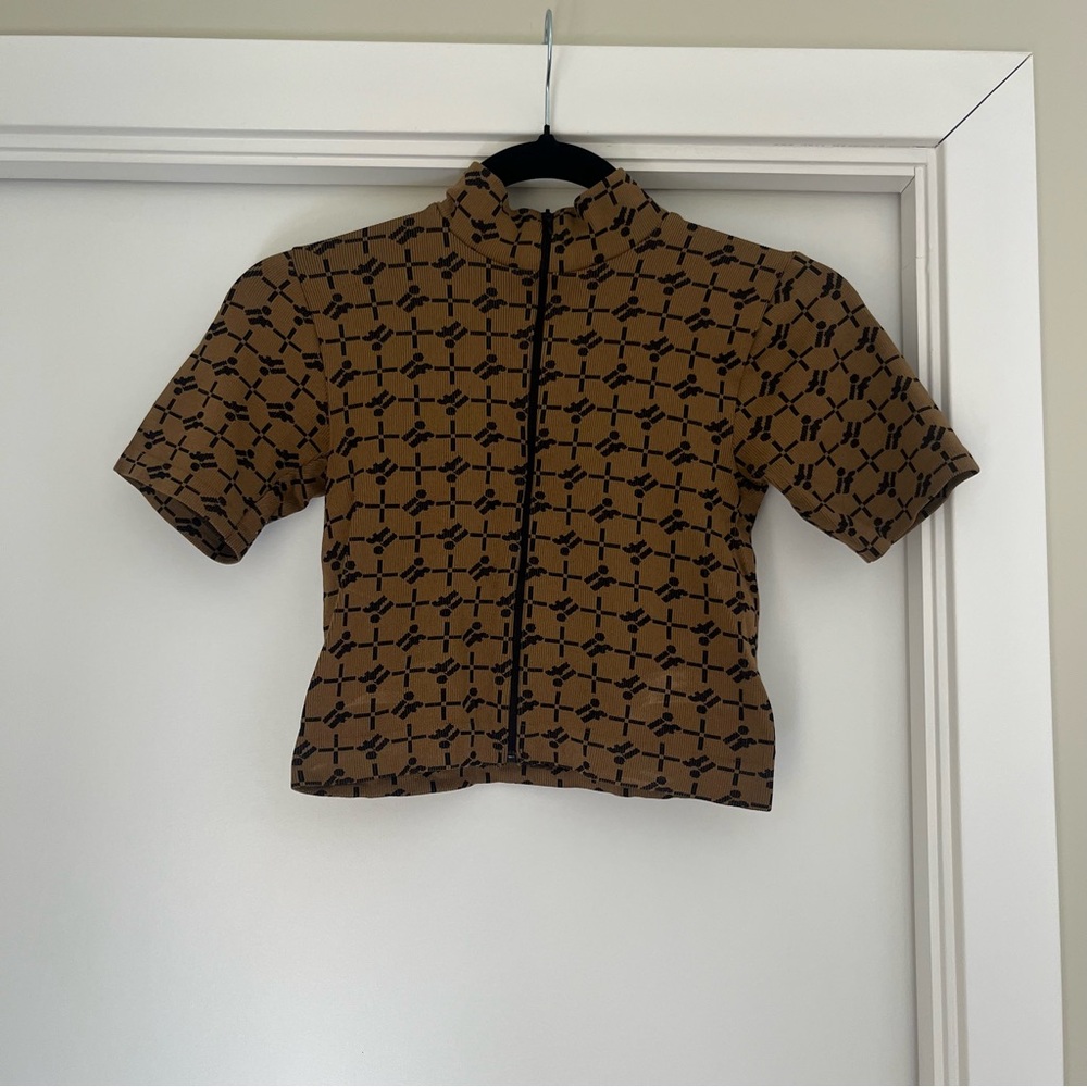 Urban Outfitters Brown and Black Crop Top